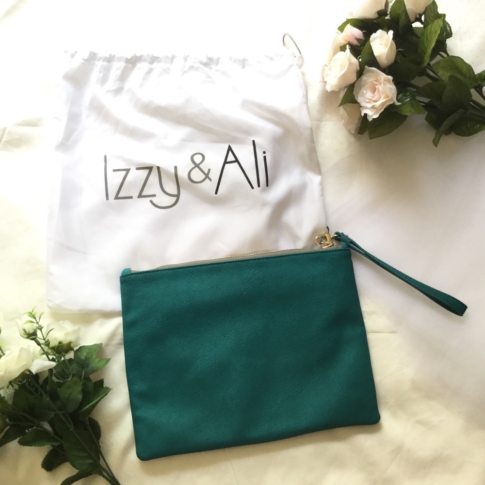 Turquoise Vegan Leather Wristlet